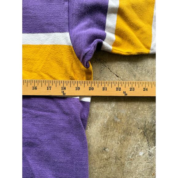 Vintage 90s Washington Huskies Made in USA Yellow/Purple Rugby Shirt Size Small - Picture 7 of 9